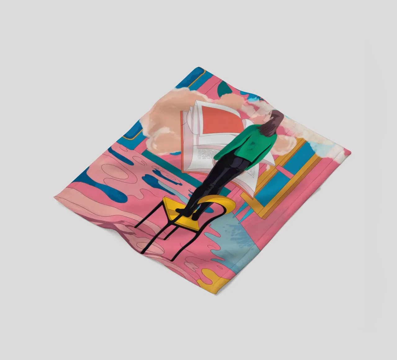 Chromatic Window Contemplation fleece blanket by Dream Gesso