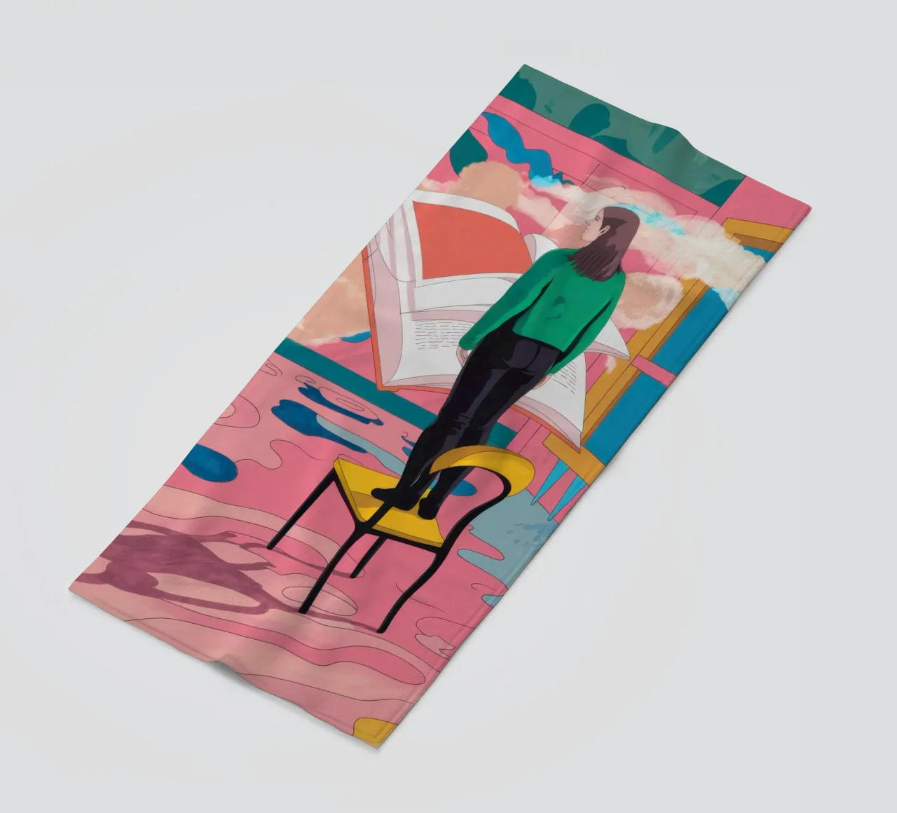 Chromatic Window Contemplation beach towel by Dream Gesso