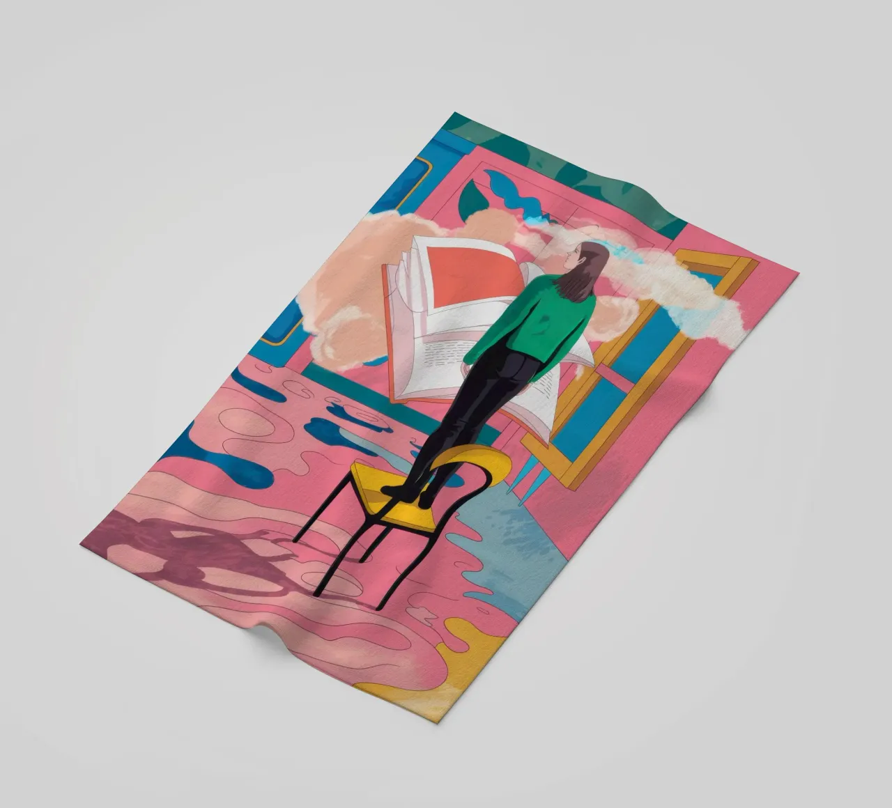 Chromatic Window Contemplation beach towel by Dream Gesso