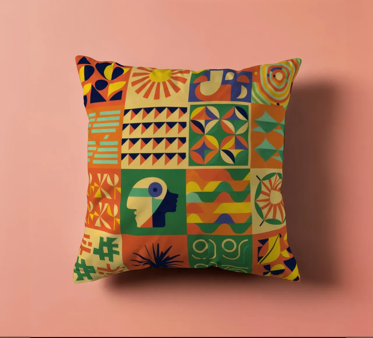 Geometric Sun Tile cuscino da Monuments Fire