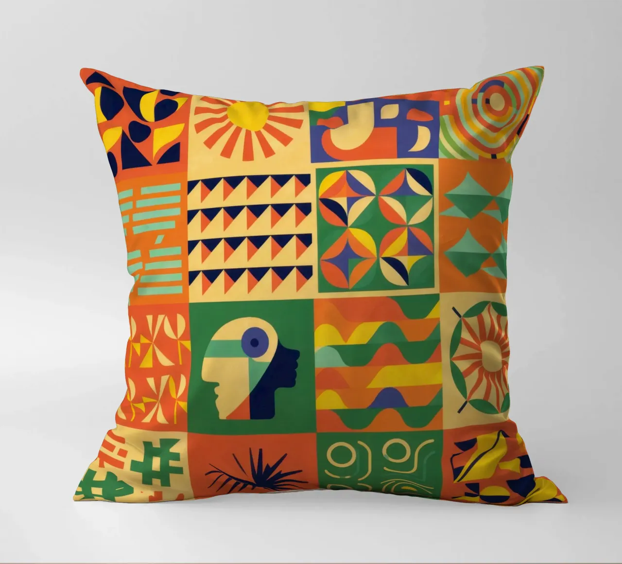 Geometric Sun Tile cuscino da Monuments Fire
