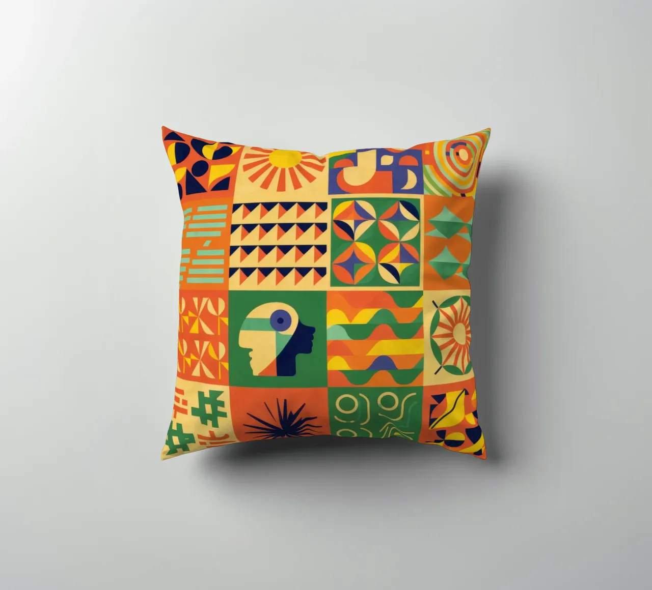 Geometric Sun Tile cuscino da Monuments Fire