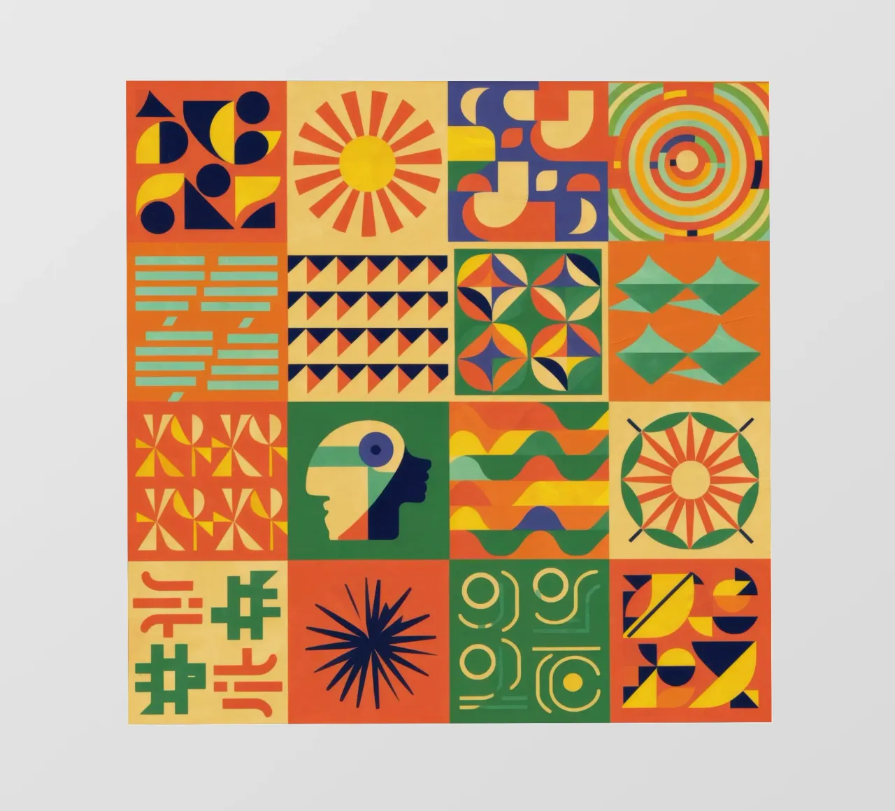 Geometric Sun Tile telo in pvc da Monuments Fire