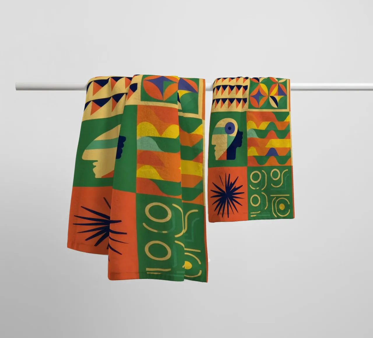 Geometric Sun Tile asciugamano da bagno da Monuments Fire