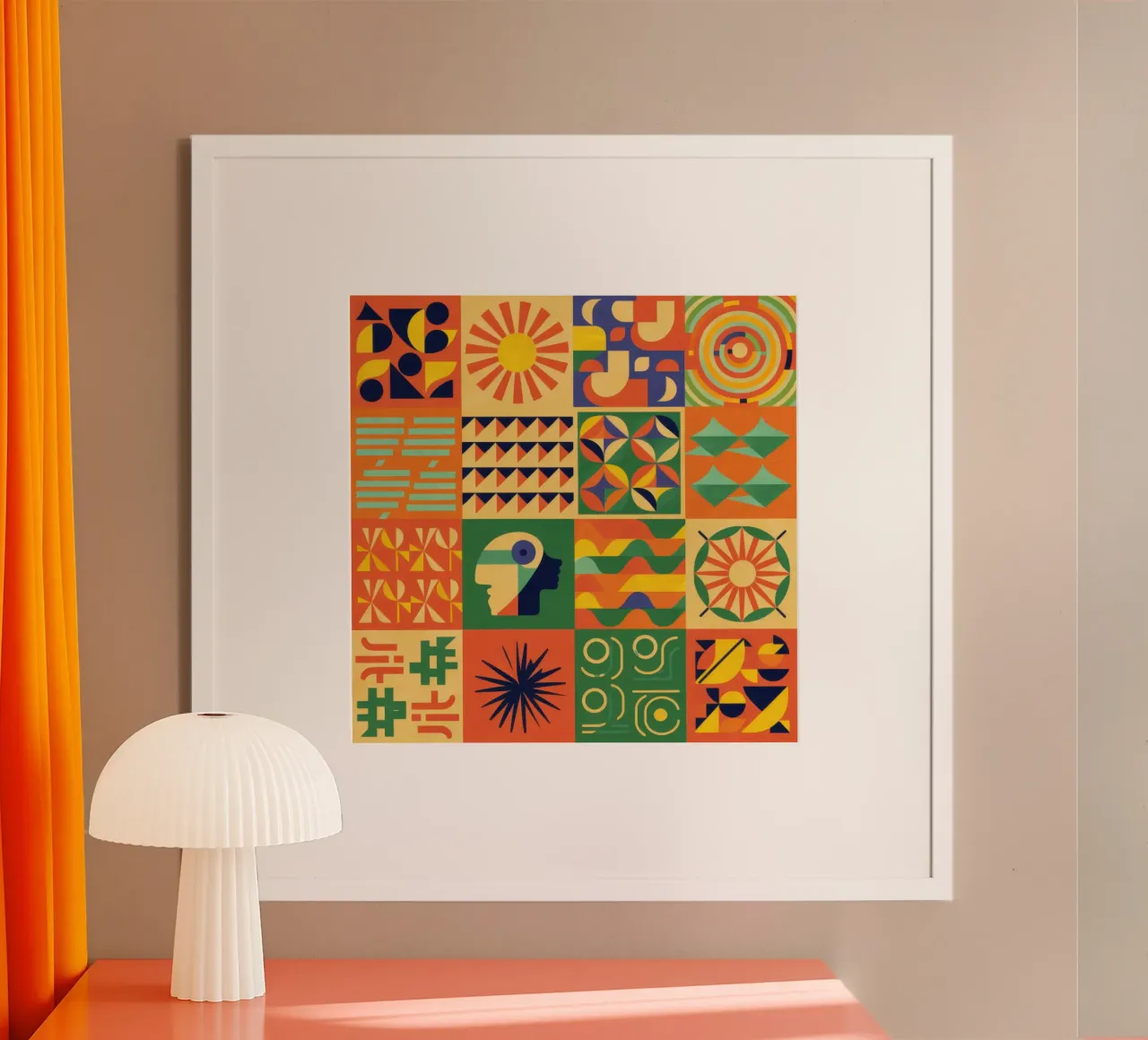 Geometric Sun Tile carta hahnemühle da Monuments Fire