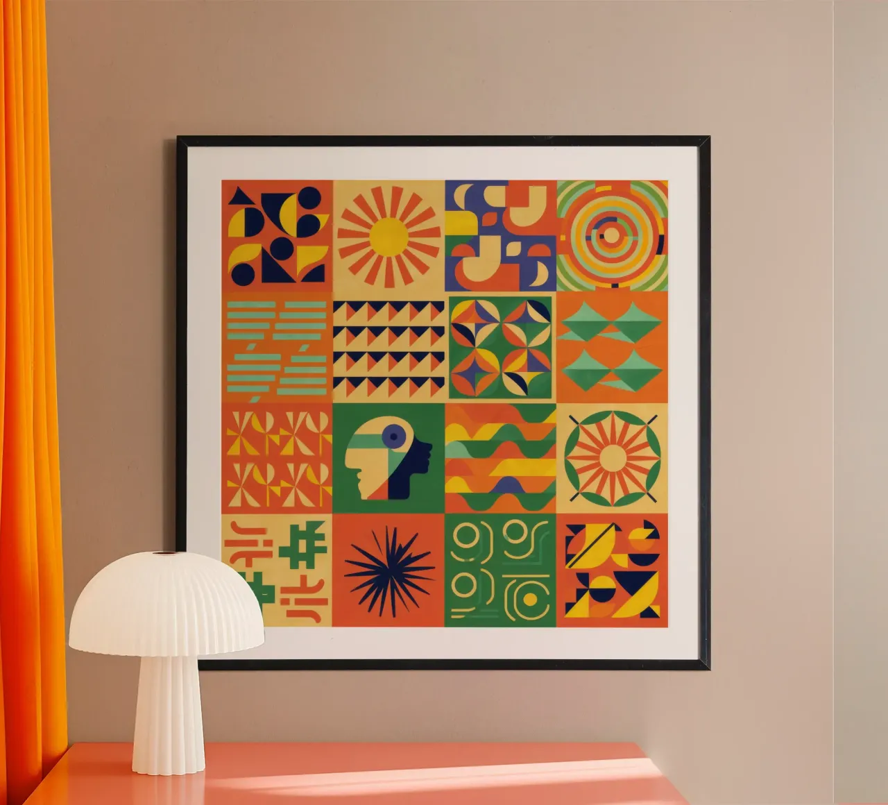 Geometric Sun Tile carta hahnemühle da Monuments Fire