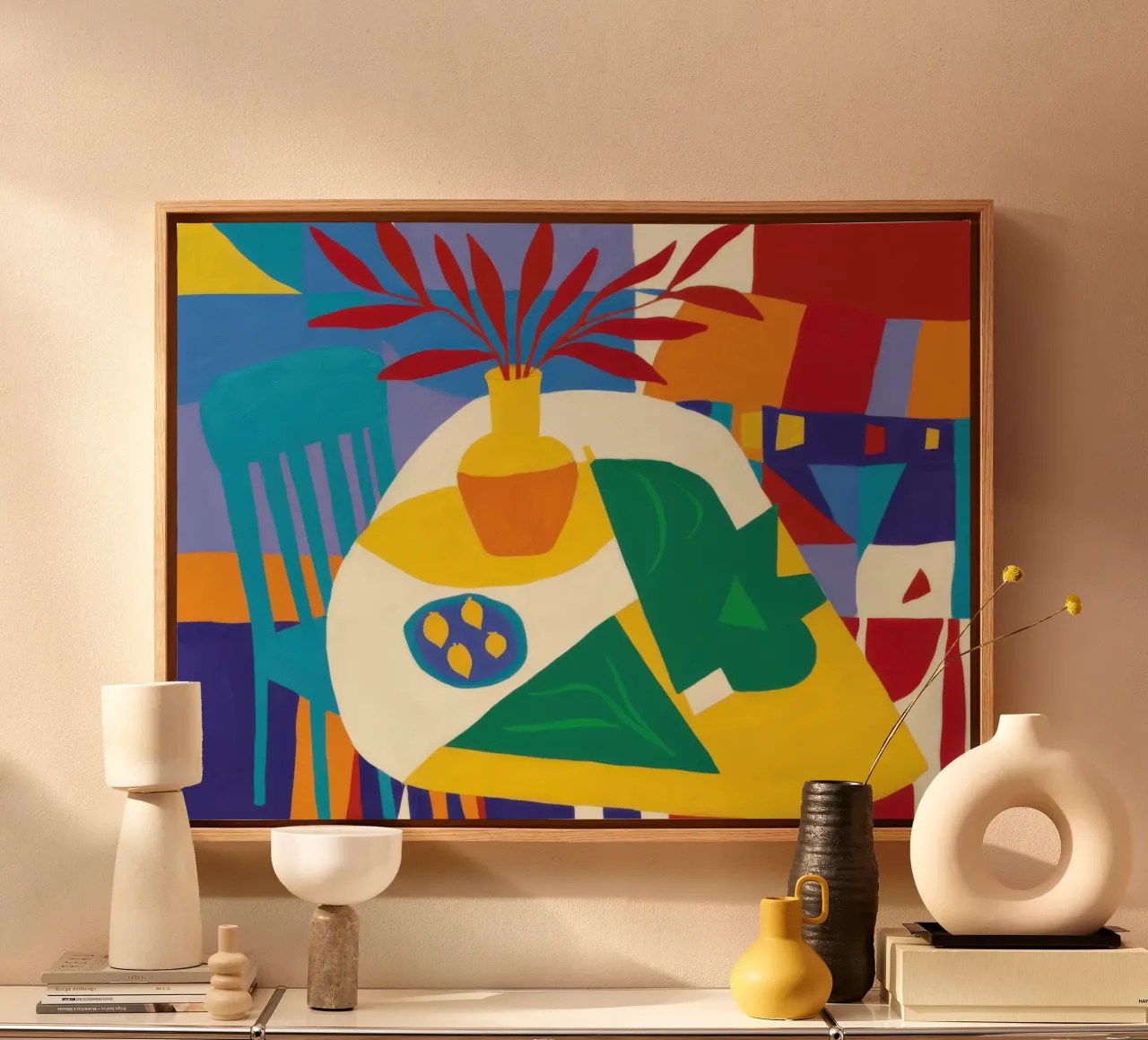 Limone Cubista Light tela con Cornice a cassetta da Rain Balance