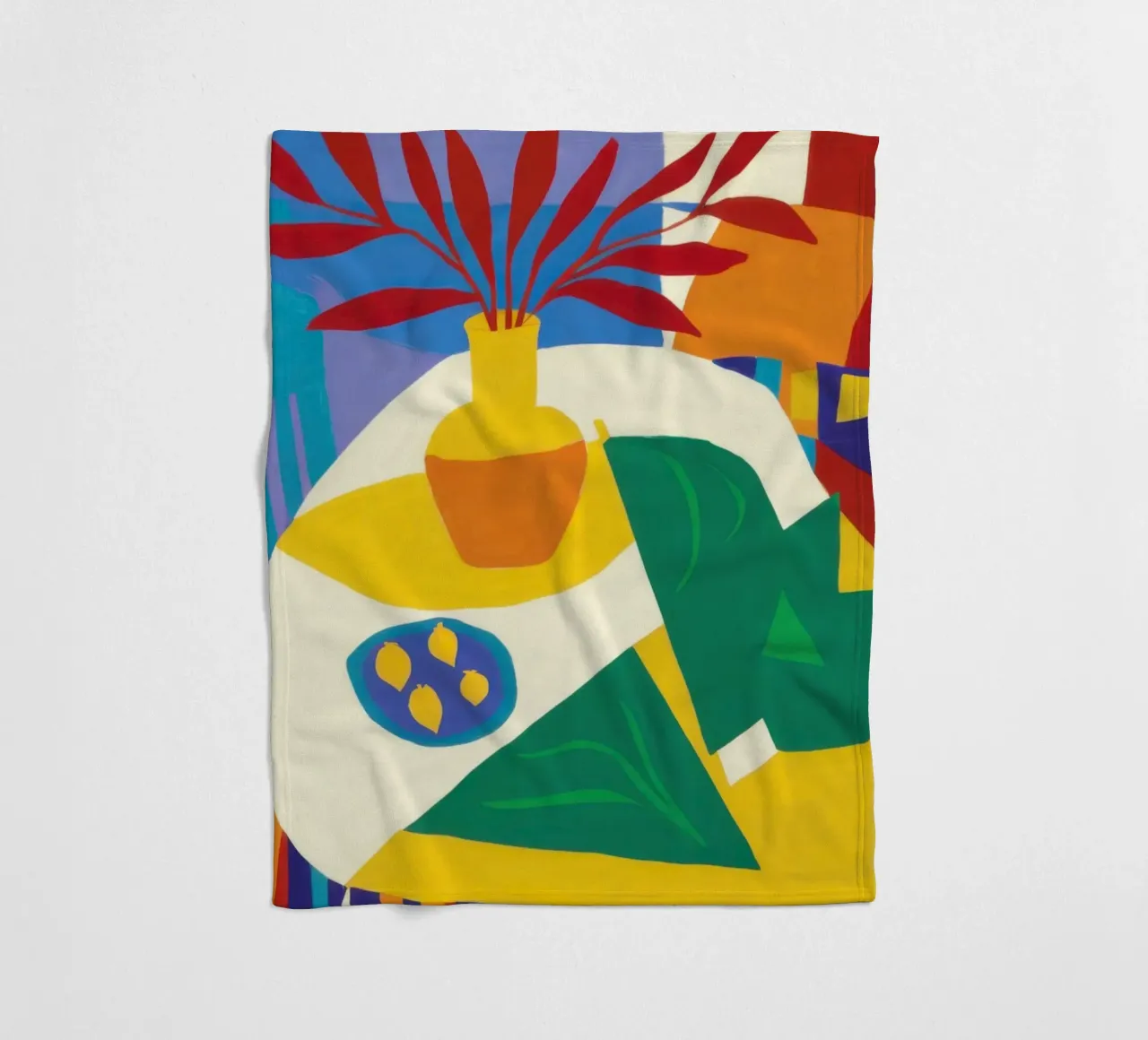 Cubist Lemon Light Fleecedecke von Rain Balance