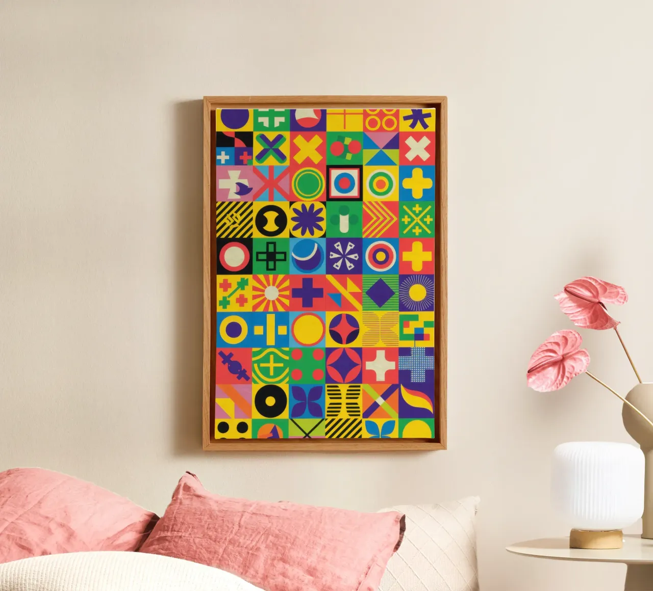 Chromatic Tile Matrix canvas by Reds Jays