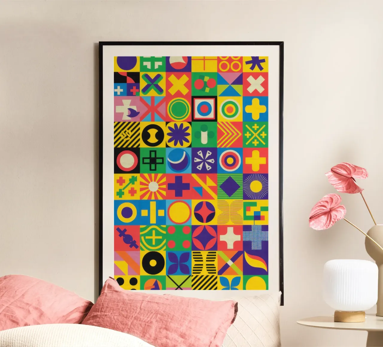 Matrice di piastrelle cromatiche poster da Reds Jays