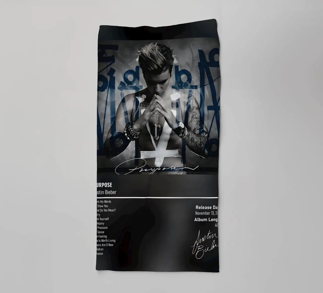 Purpose (2015) by Justin Bieber asciugamano da bagno da DGUnder