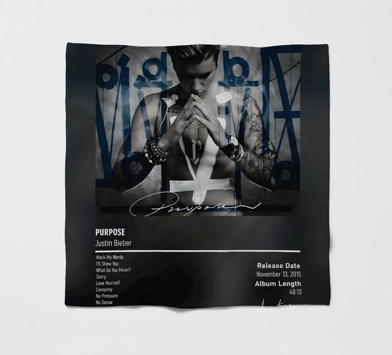 Purpose (2015) by Justin Bieber coperta in pile da DGUnder