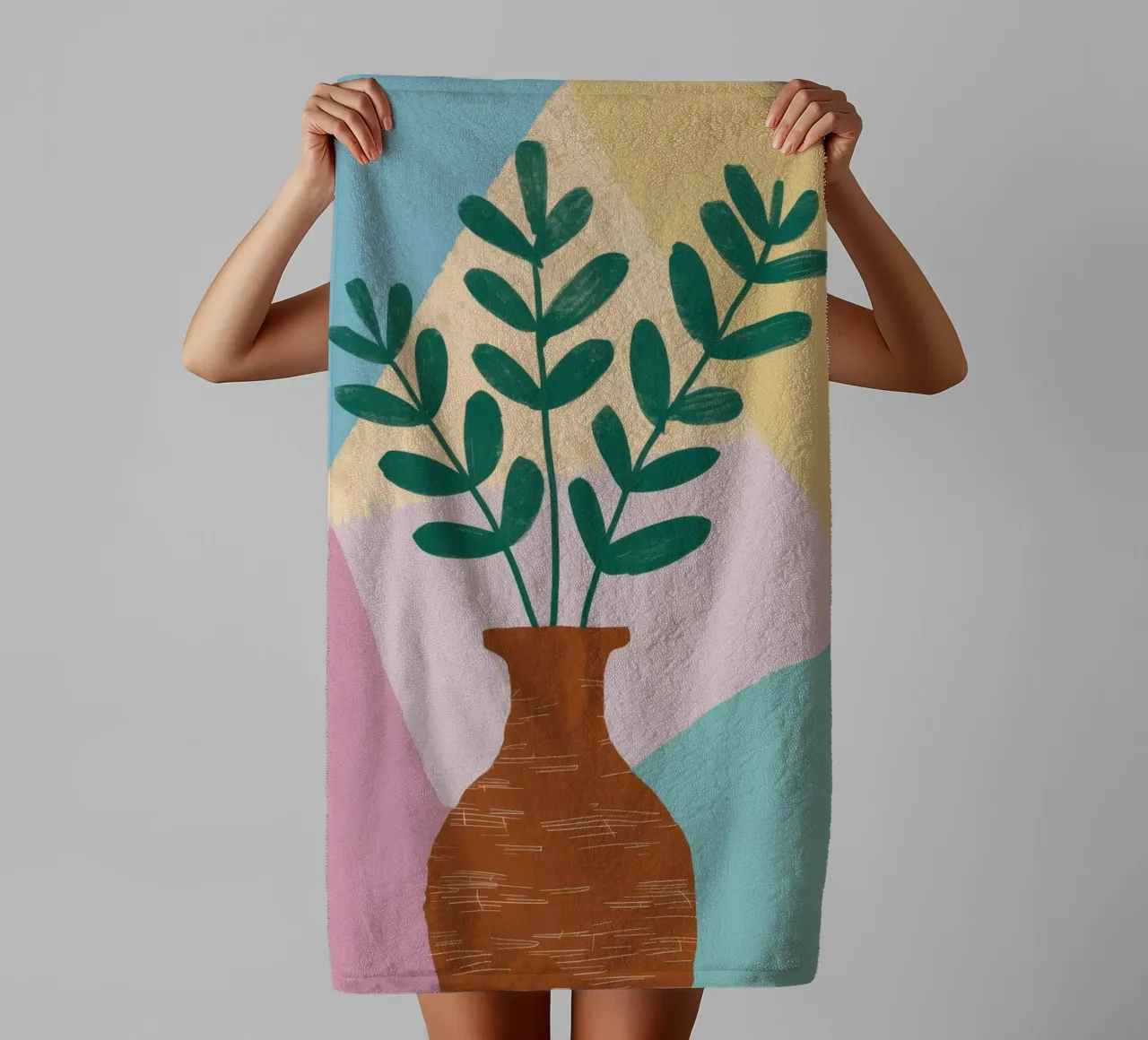 Earthenware Botanical towel by Ink Pulse
