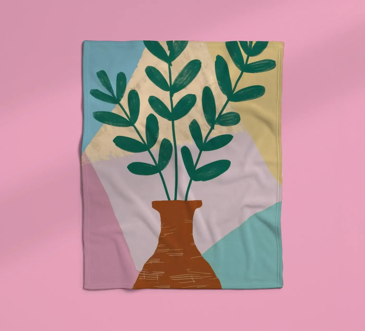 Steingut Botanisch Fleecedecke von Ink Pulse