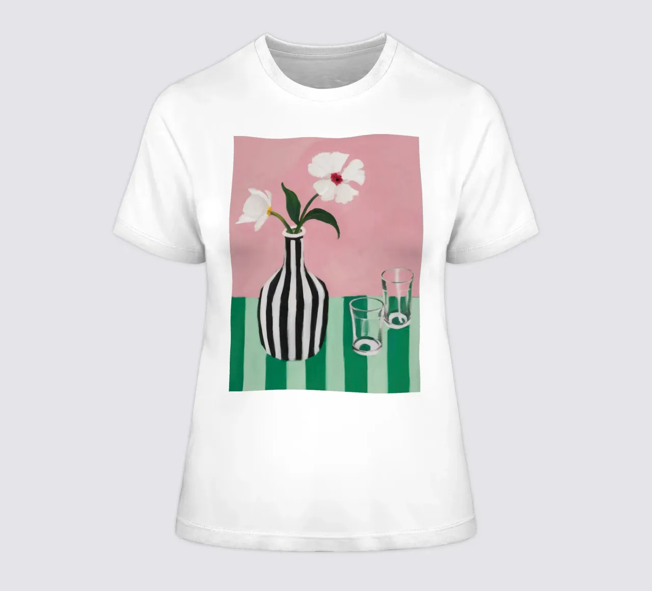 Monochrome Bloom Stillness women's fitted t-shirt by Monuments Fire
