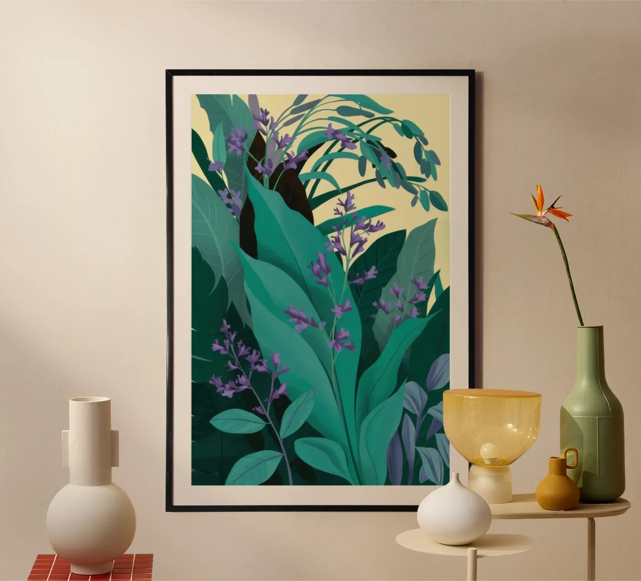 Profondità di Verdure poster con telaio in alluminio da Mythy Brush