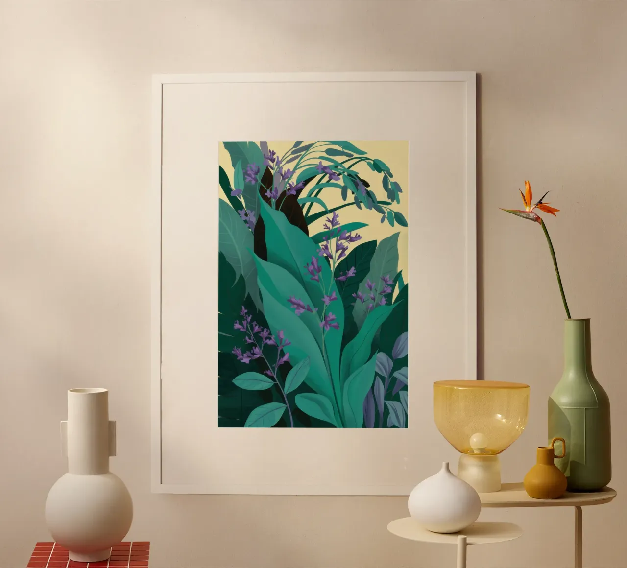 Profondità di Verdure poster con telaio in alluminio da Mythy Brush