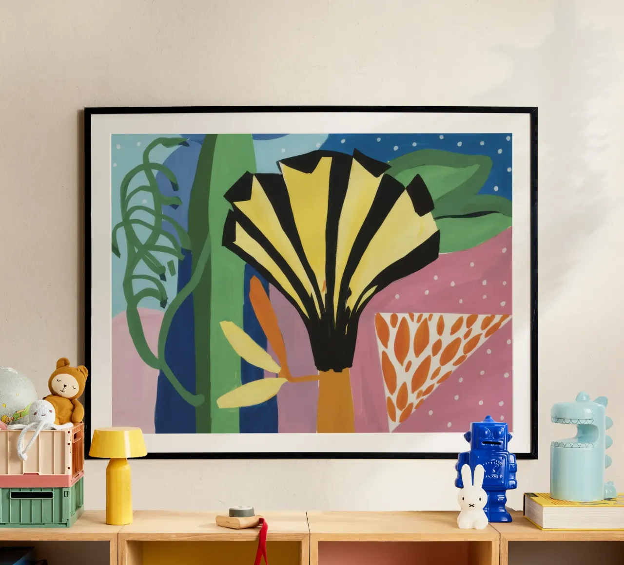 Sogno della giungla verdeggiante poster con telaio in legno da Rain Balance