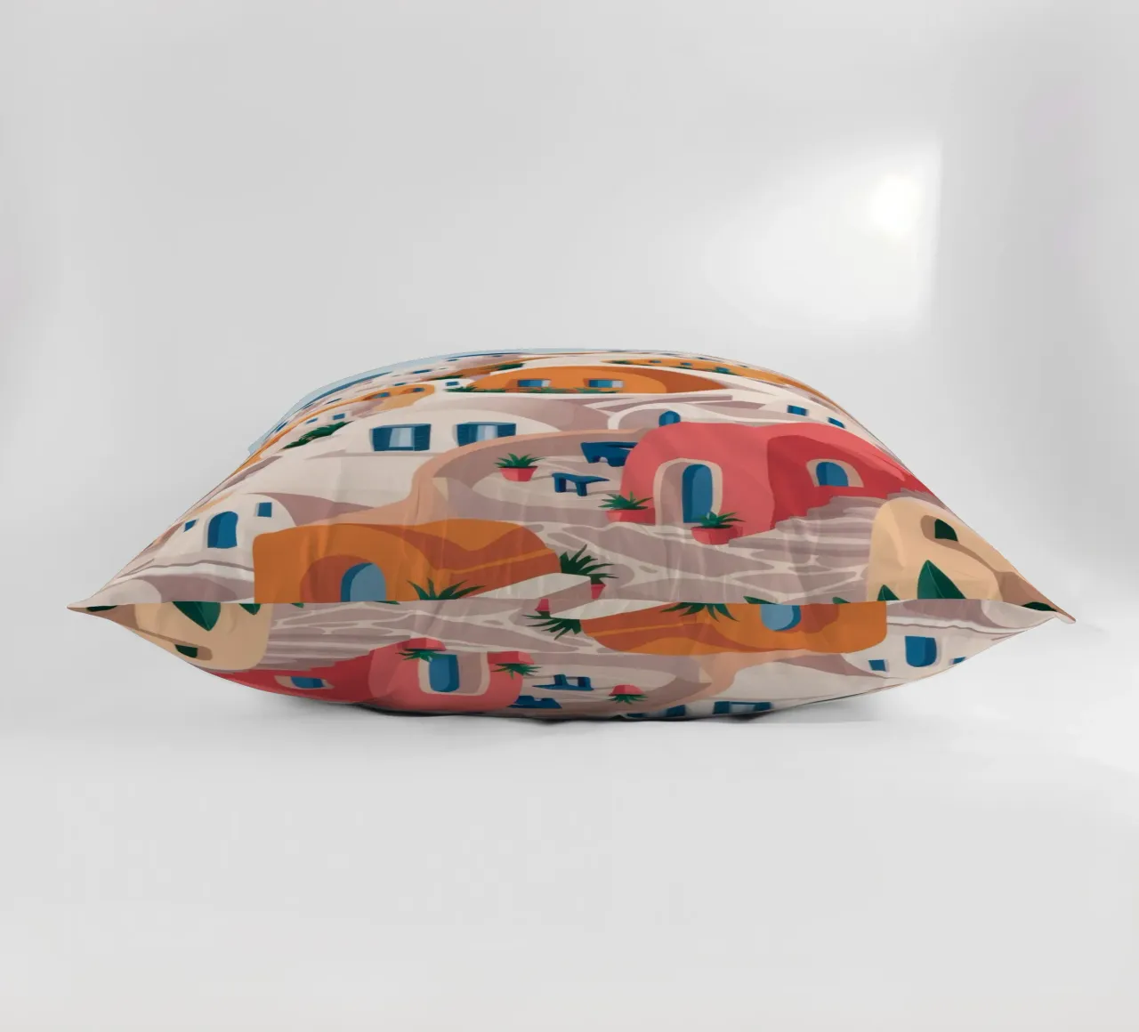 Hellenic Hillside Harmony decorative cushion by Ink Pulse