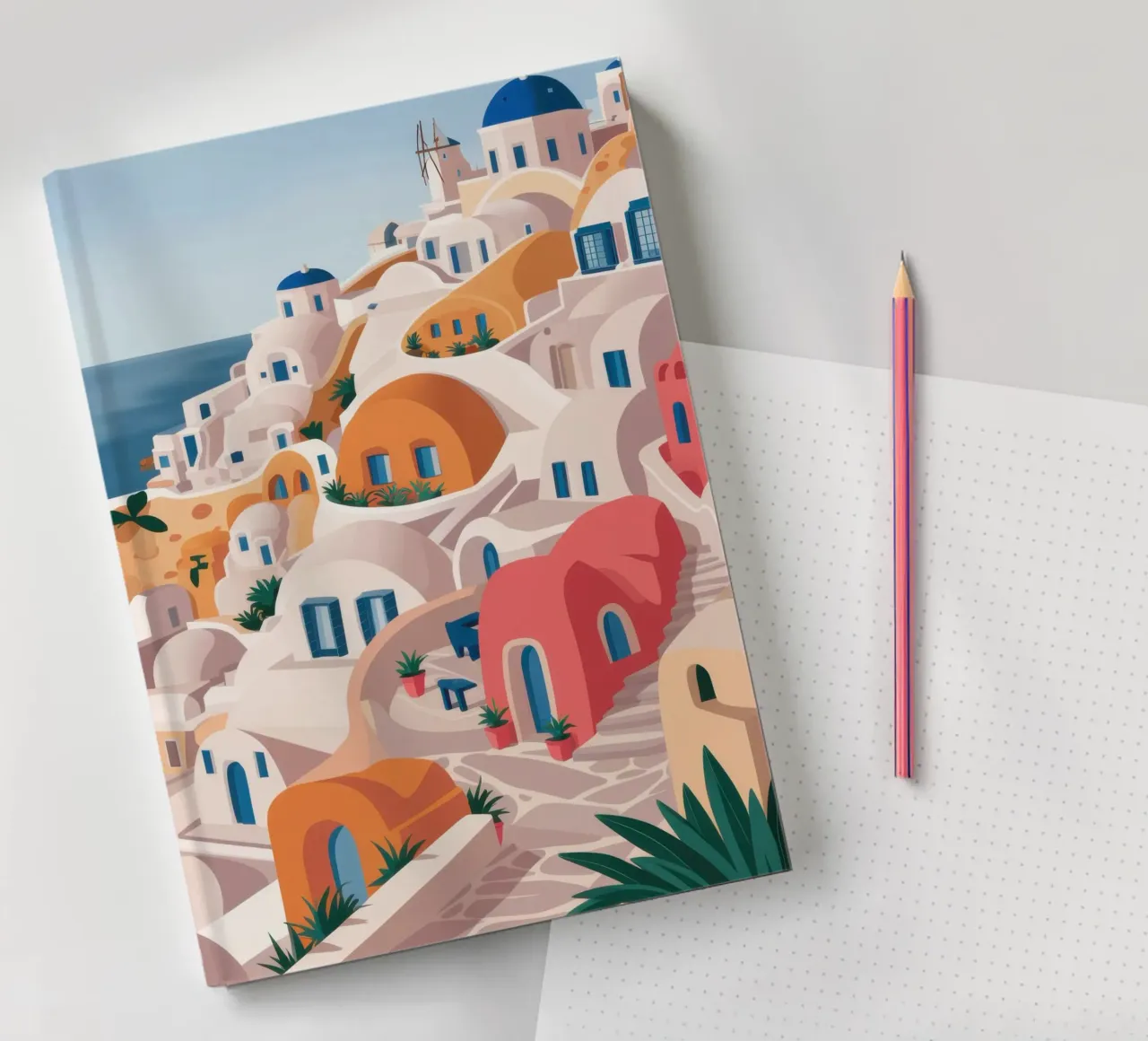 Hellenic Hillside Harmony notebook by Ink Pulse