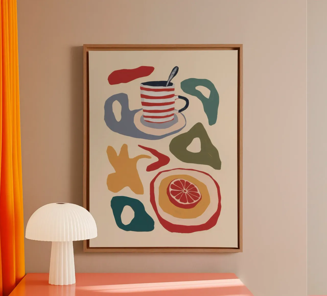 Deconstructed Coffee Break canvas with Floater frame by Monuments Fire