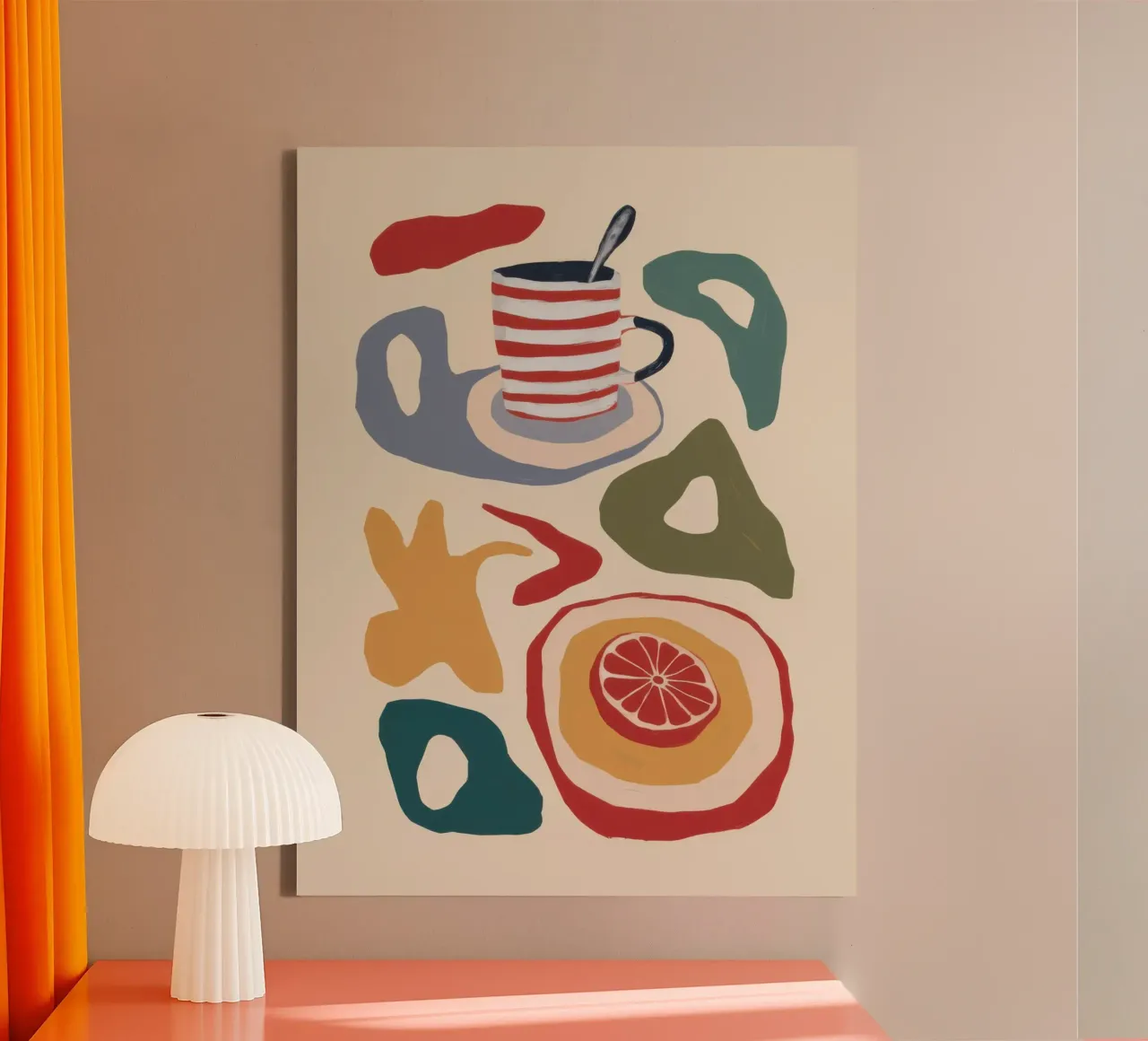 Deconstructed Coffee Break canvas with Floater frame by Monuments Fire
