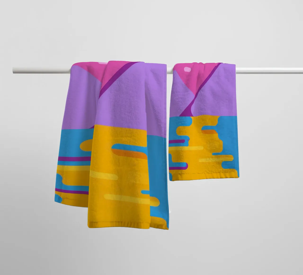 Vibrant Mountain Reflection towel by Giant Foxs