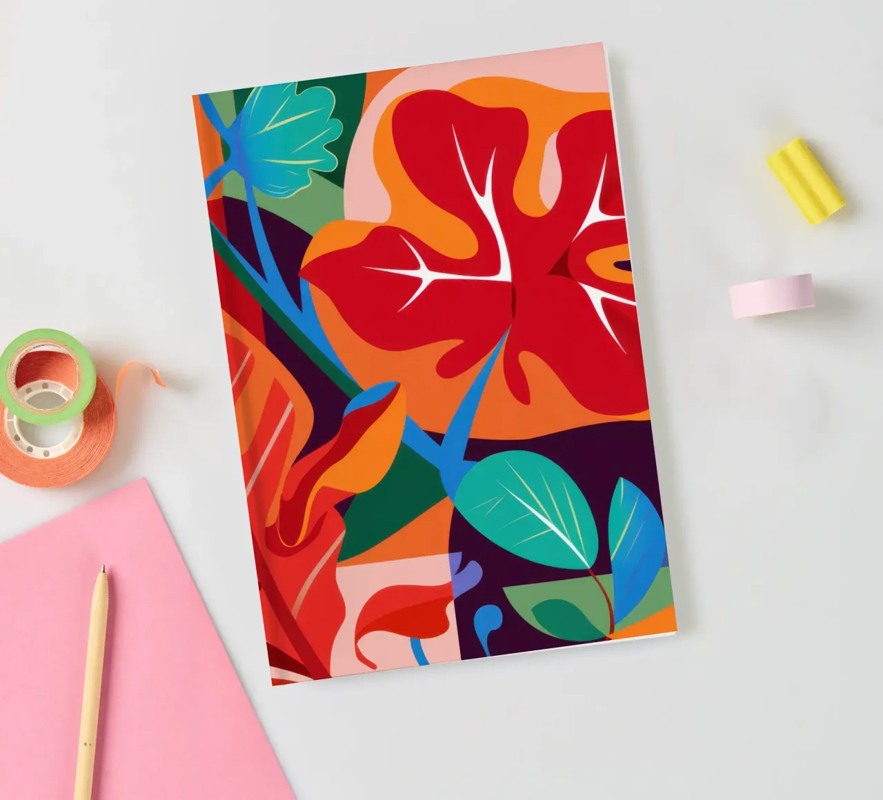 Karminroter Dschungel-Rhythmus Notizbuch von Rain Balance