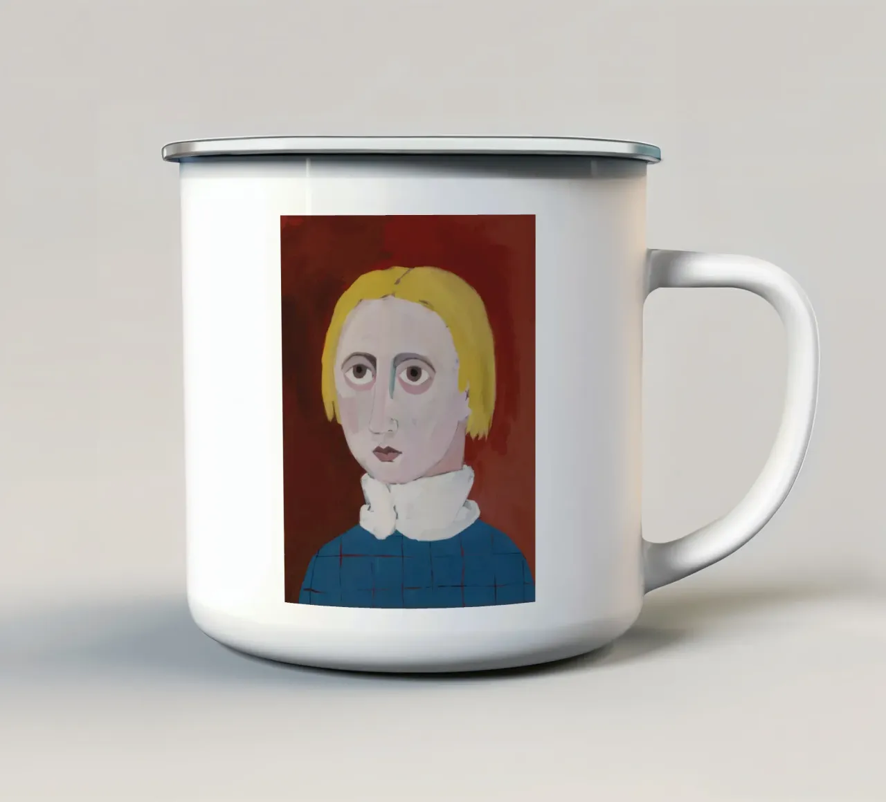 Malinconia dello sguardo pallido tazza in smalto da Dream Gesso