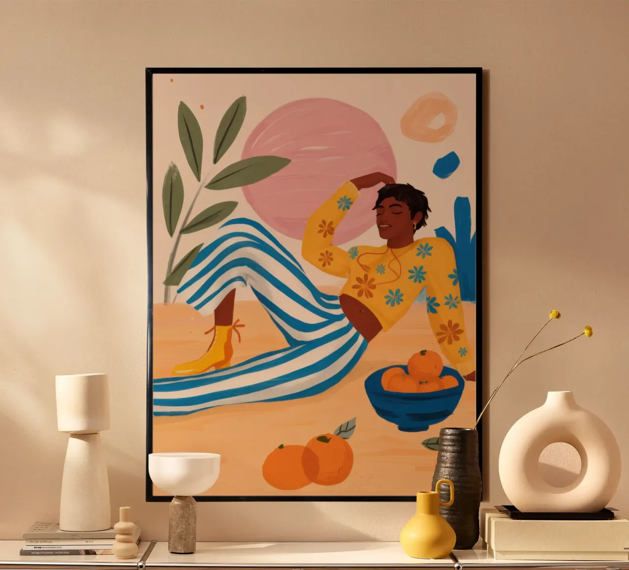 Un'esplosione di arancione poster da Ink Pulse