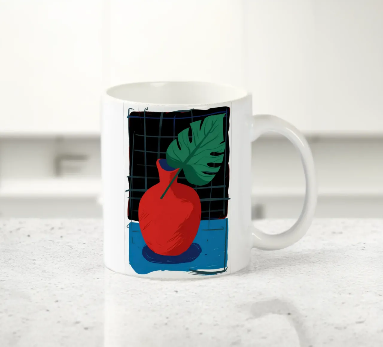 L'audacia cremisi di Monstera tazza in ceramica da Giant Foxs