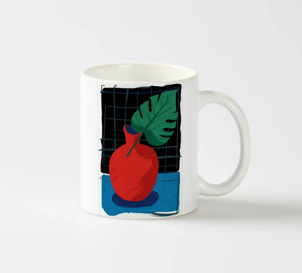 L'audacia cremisi di Monstera tazza in ceramica da Giant Foxs