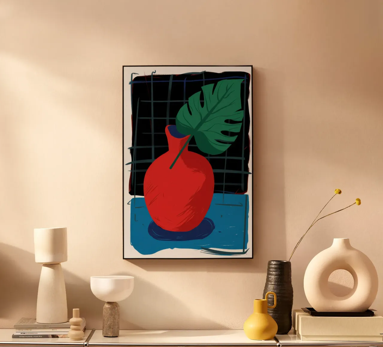 L'audacia cremisi di Monstera plexiglass da Giant Foxs