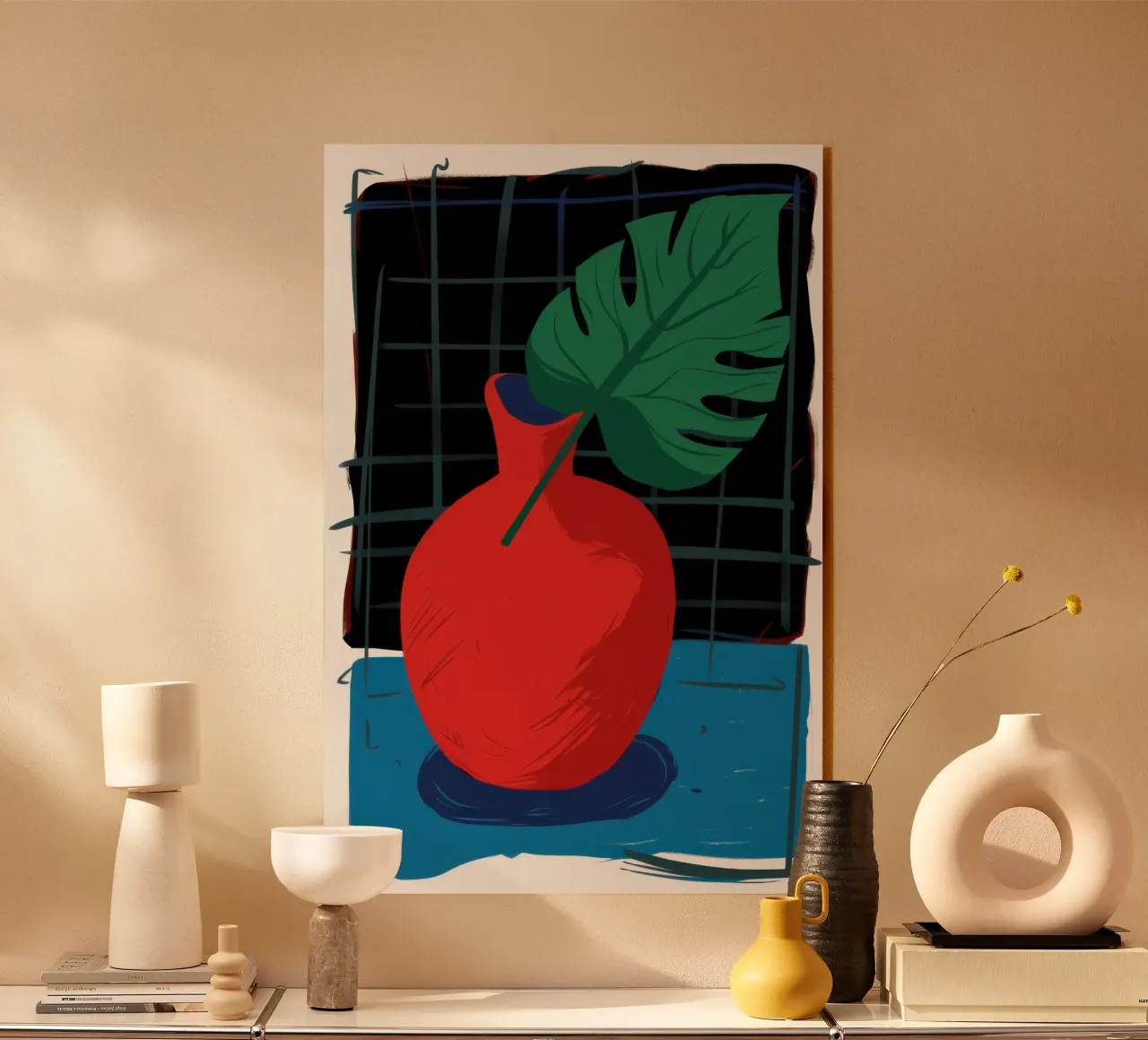 L'audacia cremisi di Monstera plexiglass da Giant Foxs