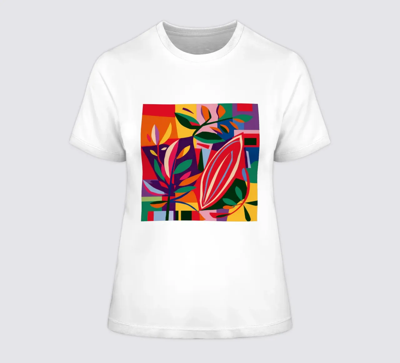 Carnival of Leaves women's fitted t-shirt by Rain Balance