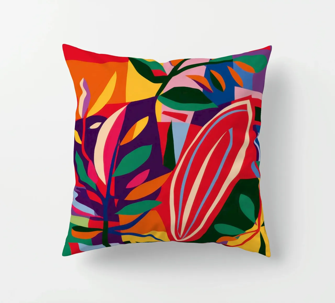 Carnival of Leaves decorative cushion by Rain Balance