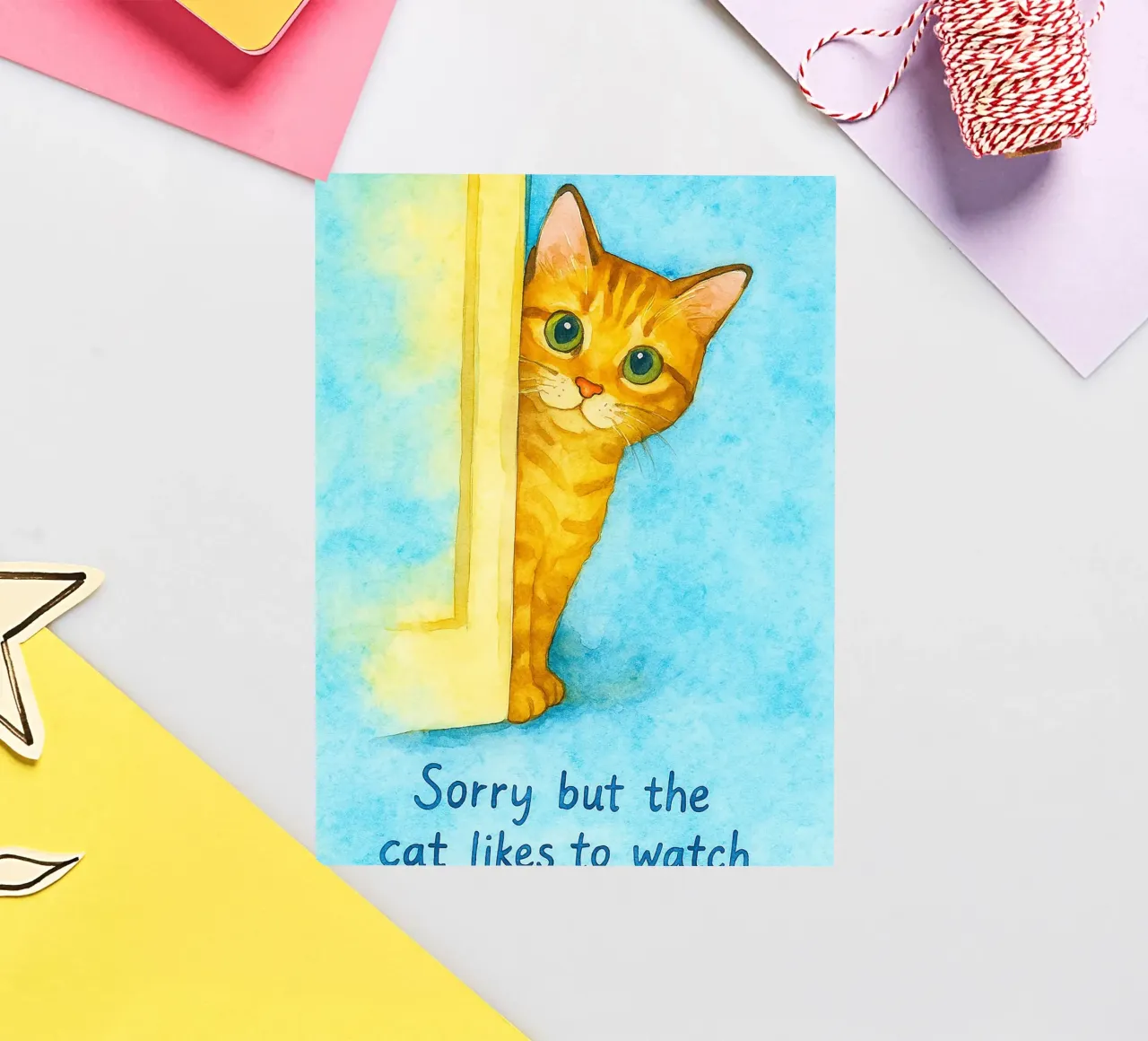 sorry maar de kat kijkt graag sticker van Mirage