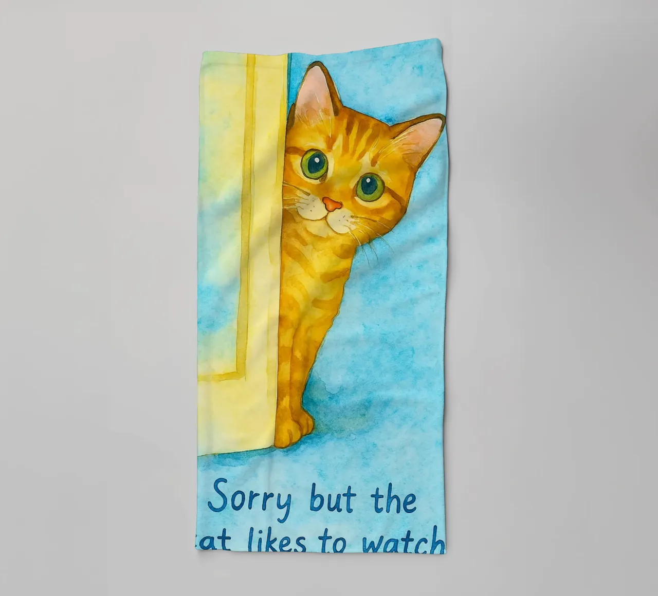 sorry but the cat likes to watch towel by Mirage