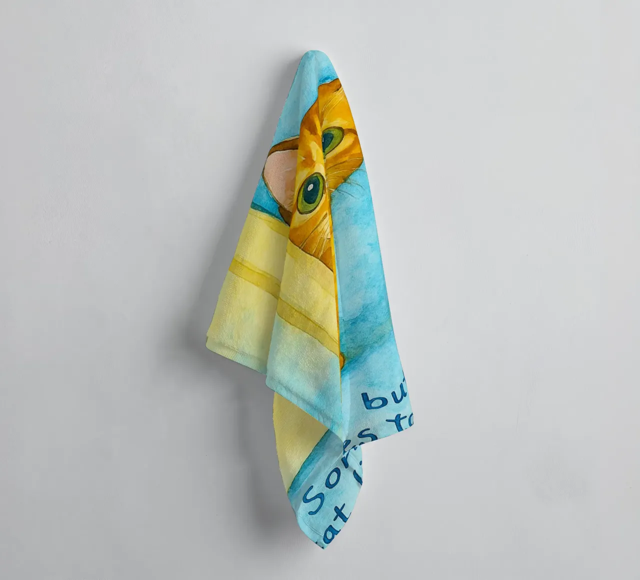 sorry but the cat likes to watch towel by Mirage