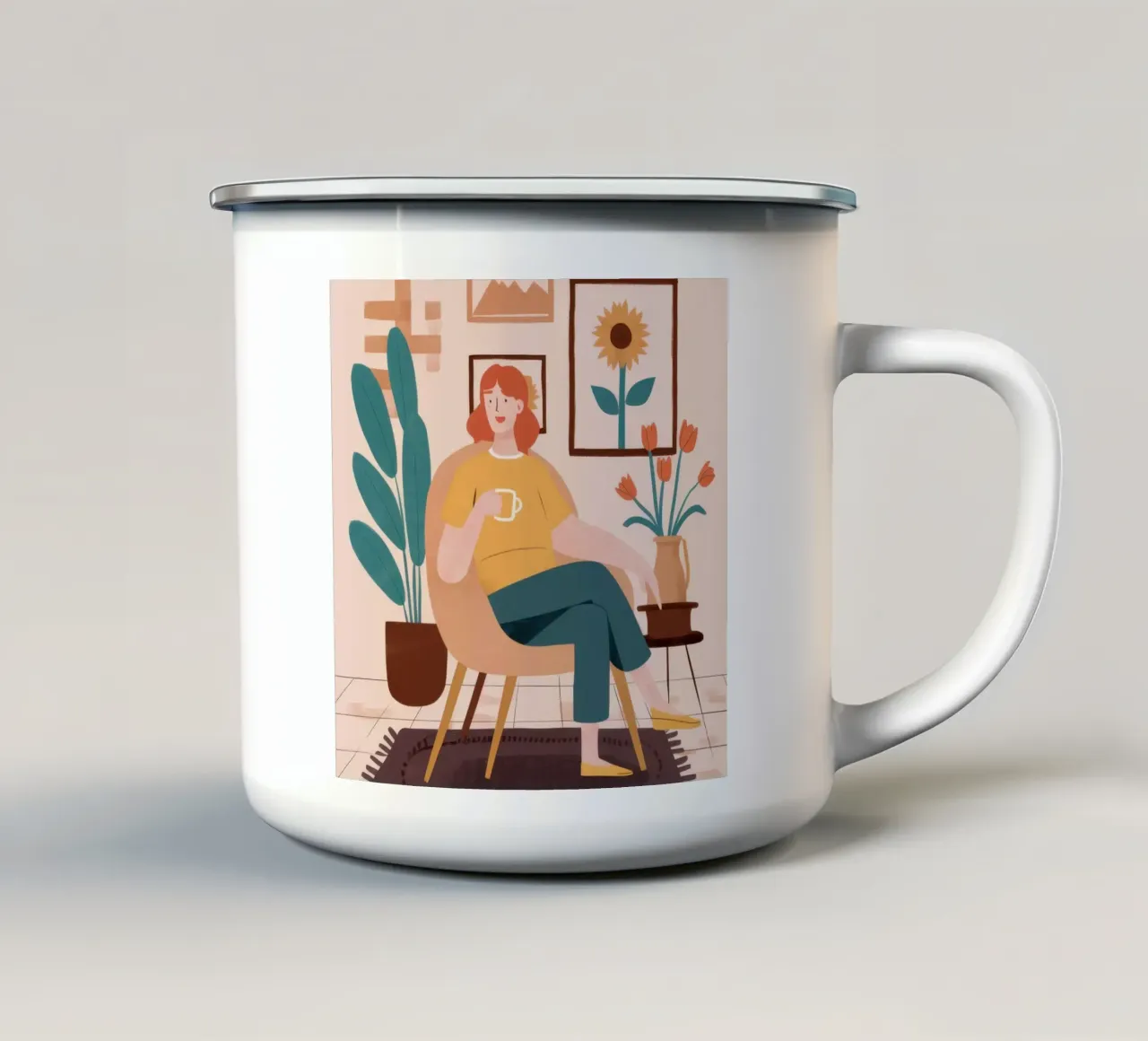 Mon coin lecture mug en émail de Ink Pulse