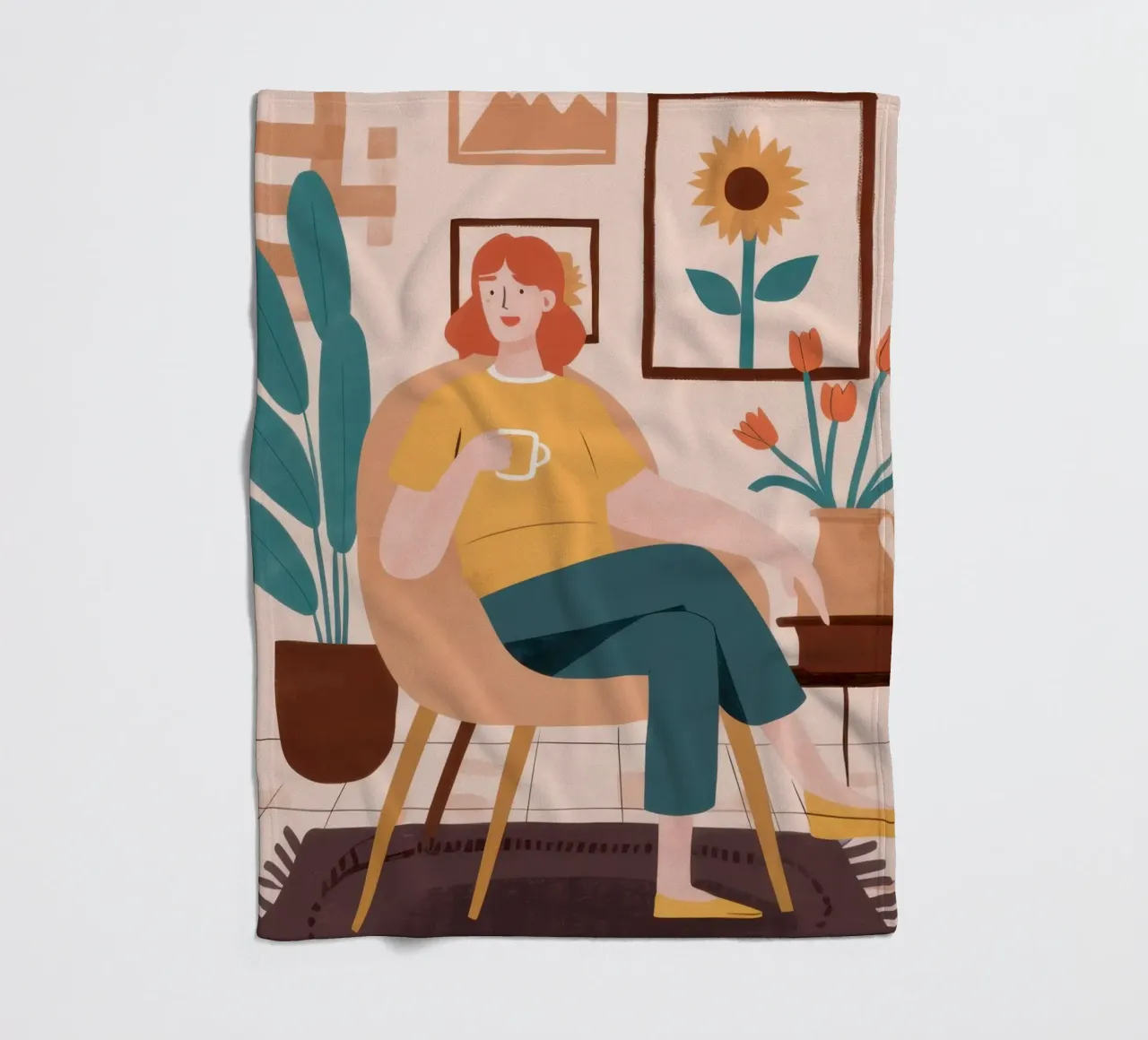 My Cozy Reading Corner fleece blanket by Ink Pulse