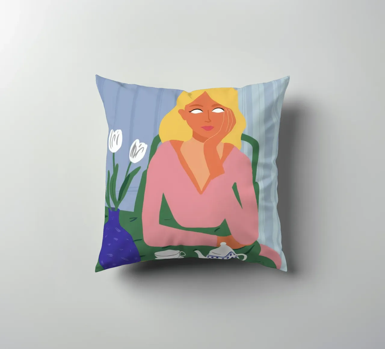 Tulip Croissant Stillness decorative cushion by Reds Jays