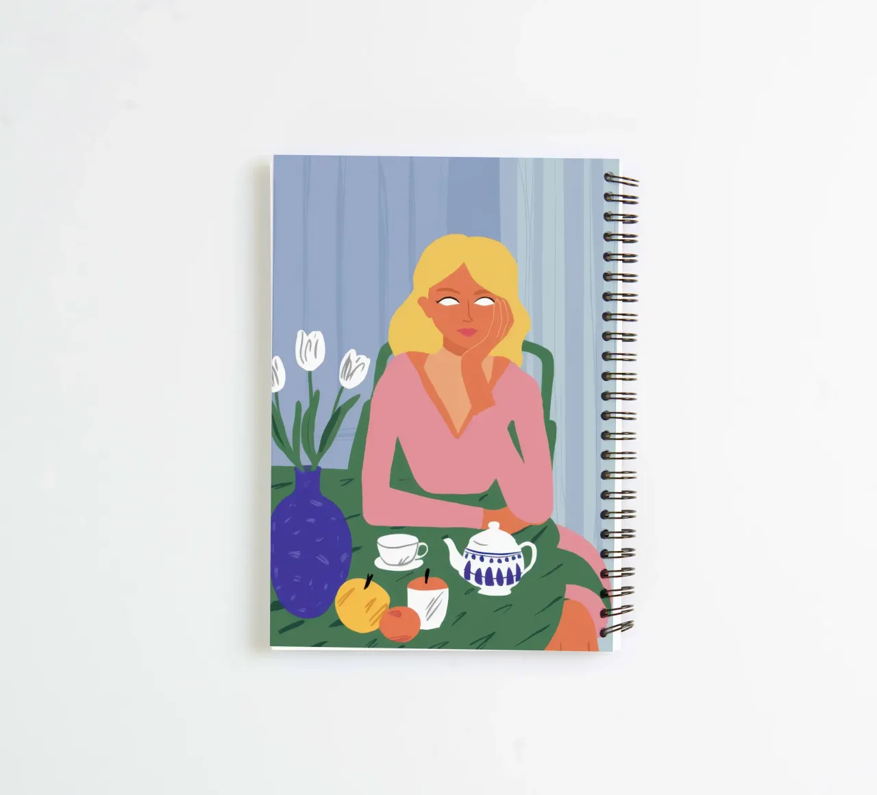 Tulip Croissant Stillness spiral notebook by Reds Jays