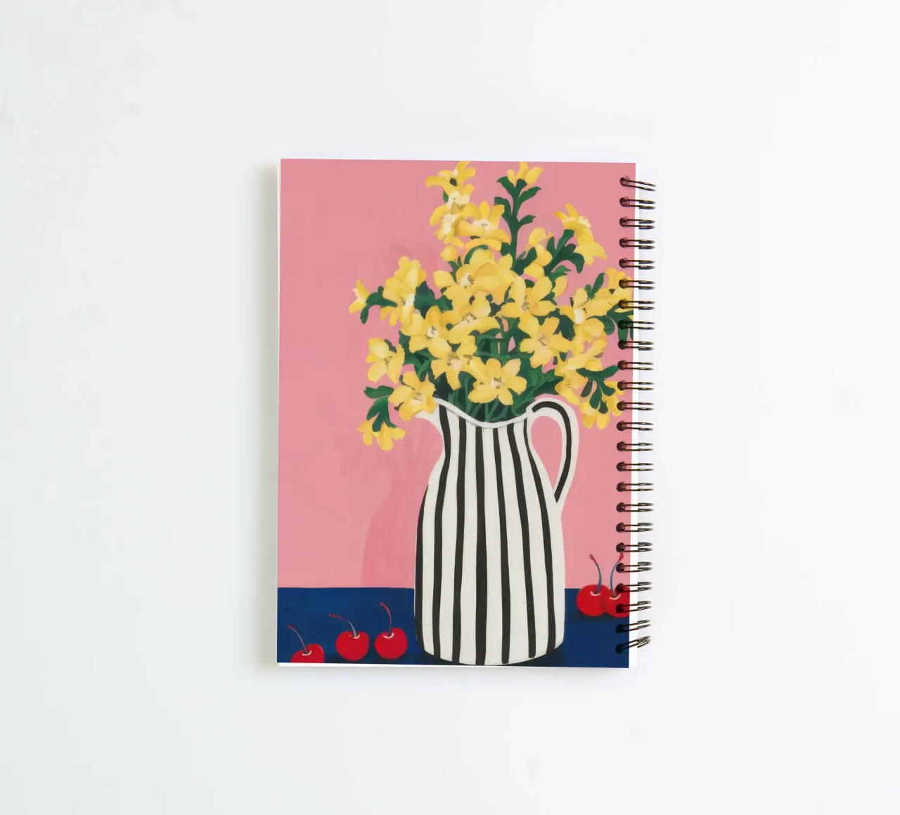 Graphic Stripe Forsythia spiral notebook by Rain Balance