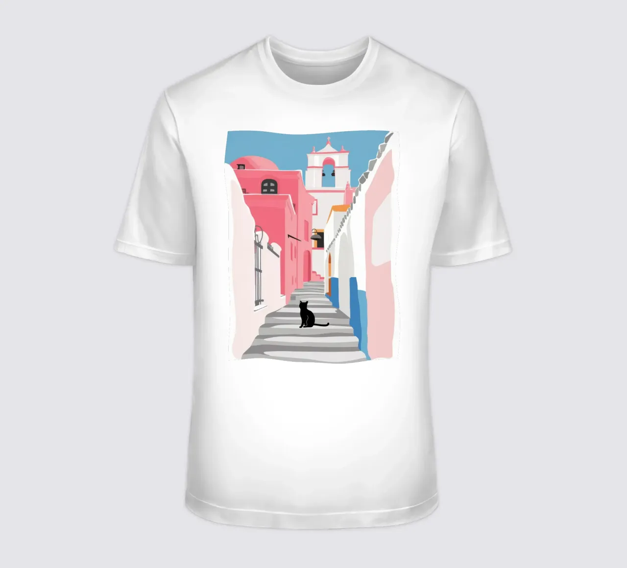 Un gatto in una strada rosa t-shirt da Mythy Brush