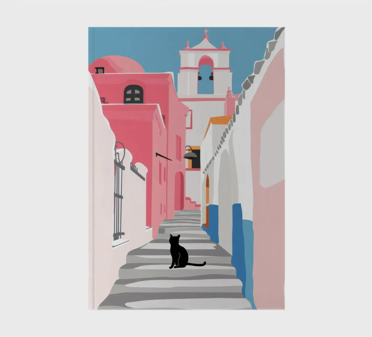 Un gatto in una strada rosa diario da Mythy Brush