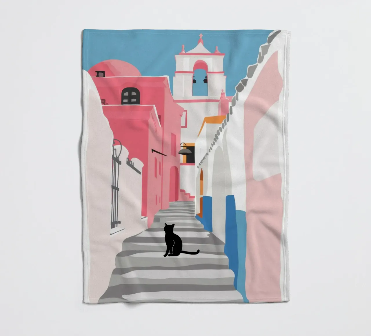 Un gatto in una strada rosa coperta in pile da Mythy Brush