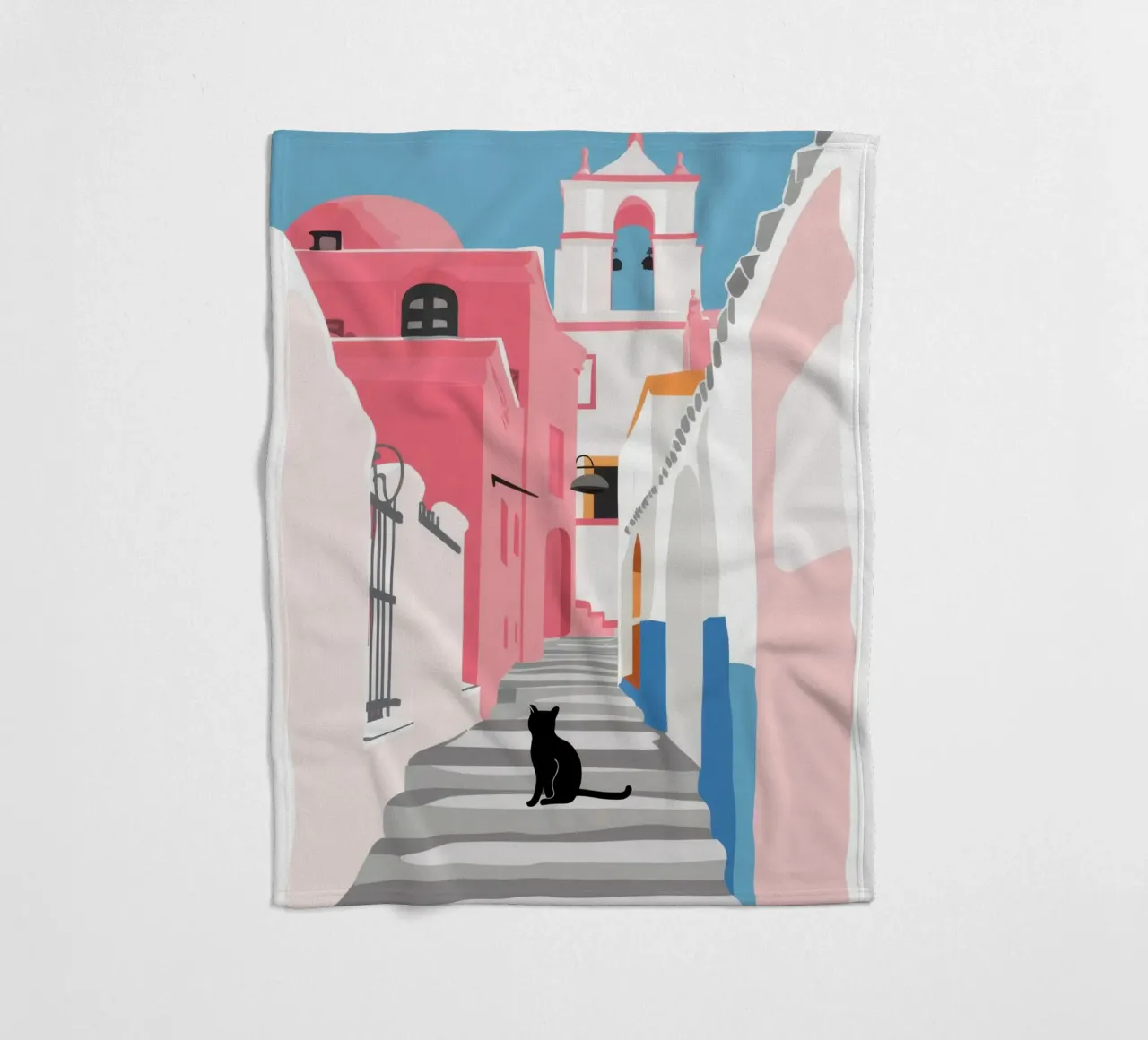 Un gatto in una strada rosa coperta in pile da Mythy Brush