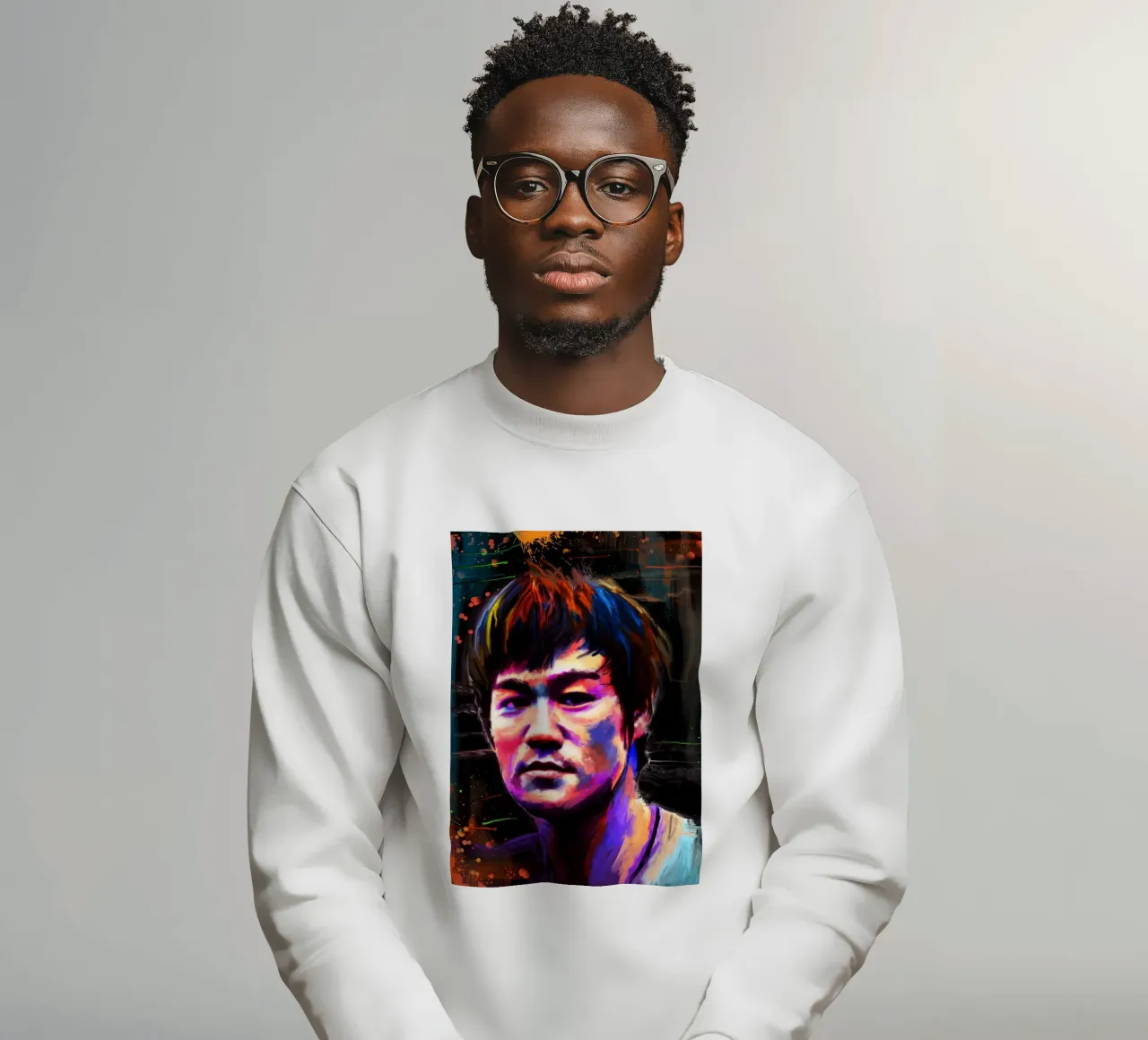 Bruce Lee abstract colorful pop art felpa da Lembayung art