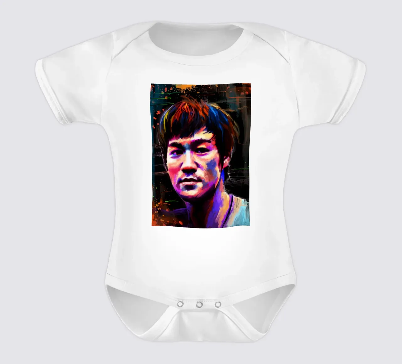 Bruce Lee abstract colorful pop art body neonato maniche corte da Lembayung art